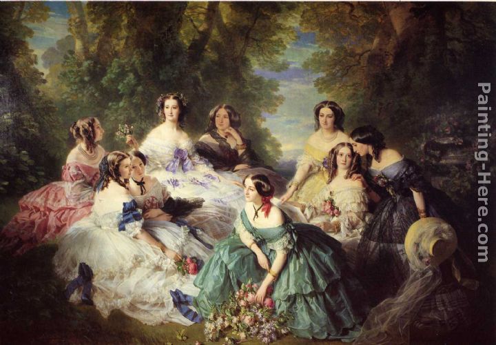 The Empress Eugenie Surrounded by her Ladies in Waiting painting - Franz Xavier Winterhalter The Empress Eugenie Surrounded by her Ladies in Waiting art painting